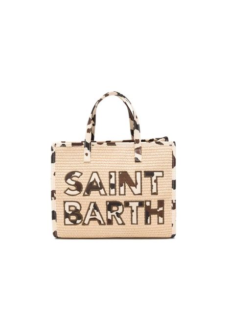 Borsa Media in paglia SAINT BARTH | VVID001 VIVIAN MID STRAW11 PATCH COW 1021